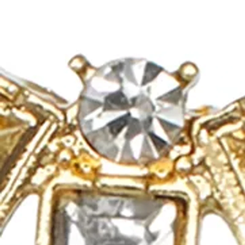 Gold Tone Crystal Orbital Pendant Necklace