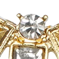 Gold Tone Crystal Orbital Pendant Necklace