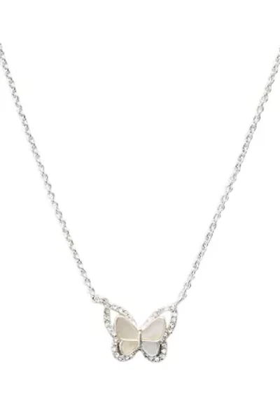 Genuine Crystal Butterfly Mother of Pearl Necklace
