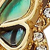 Genuine Crystal and Mother of Pearl Butterfly Earrings