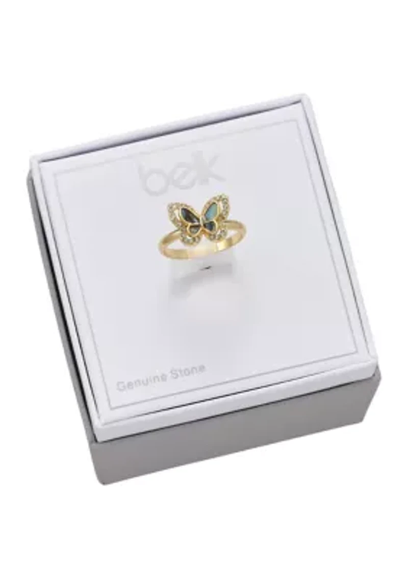 Genuine Crystal Butterfly Ring
