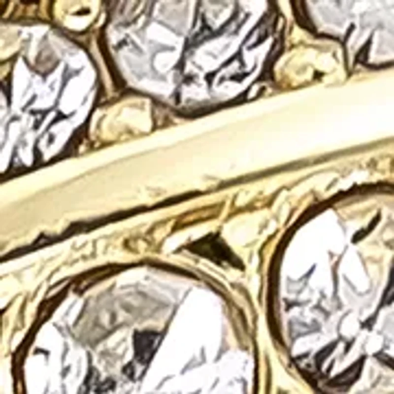 Lab Created Crystal Multi Row Pavé Gold Ring
