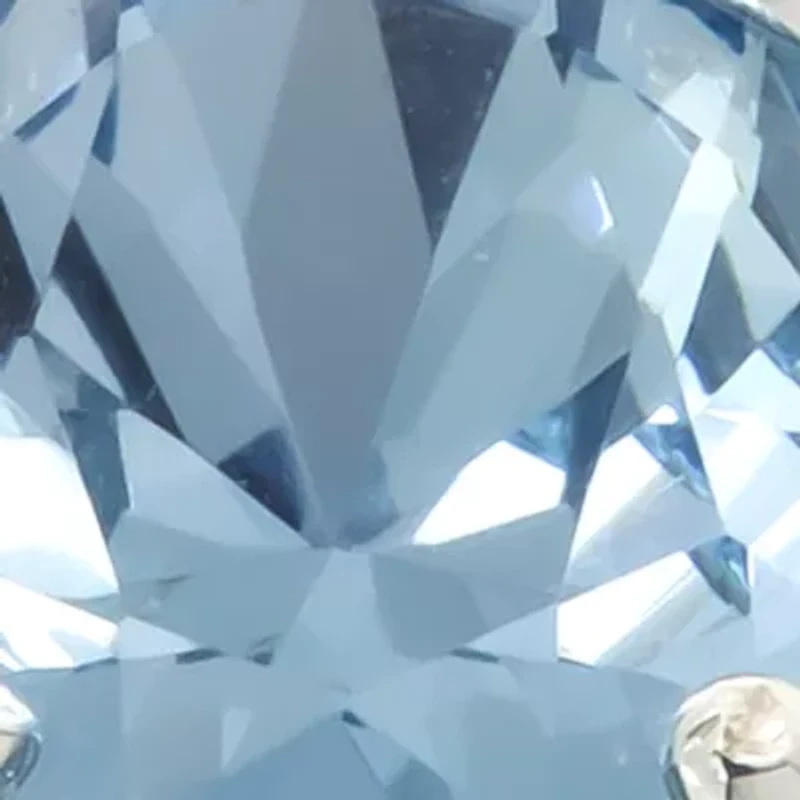 Boxed Crystal Oval Pavé Sapphire Silver Ring