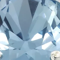 Boxed Crystal Oval Pavé Sapphire Silver Ring