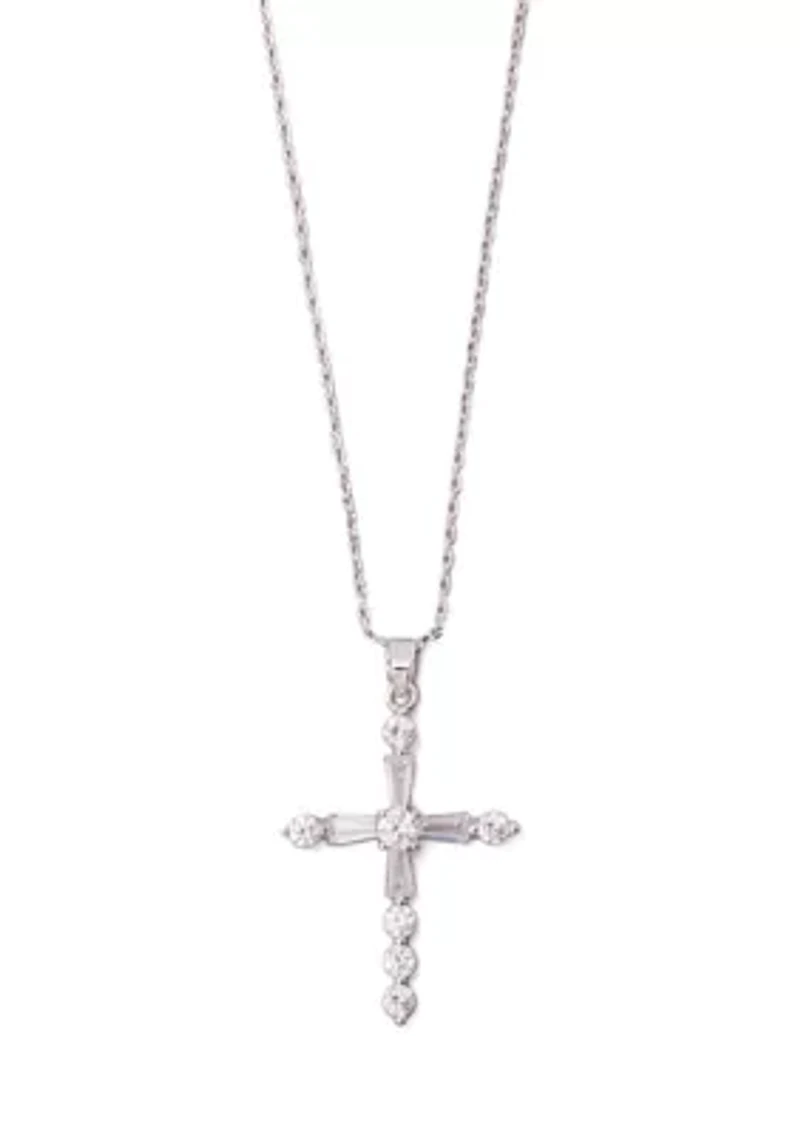 Boxed Cross Pendant Necklace 