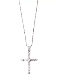 Boxed Cross Pendant Necklace 