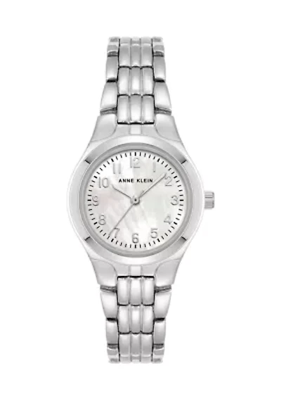 Women's 26 Millimeter Silver-Tone Alloy with White Mother of Pearl Dial Watch 