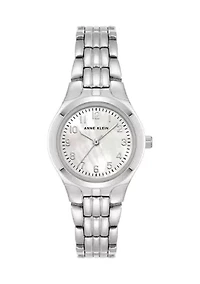 Women's 26 Millimeter Silver-Tone Alloy with White Mother of Pearl Dial Watch 