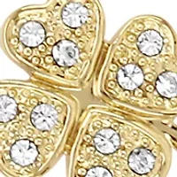 Quartz Crystal Accented Gold-Tone Metal Alloy Charm Bracelet Watch