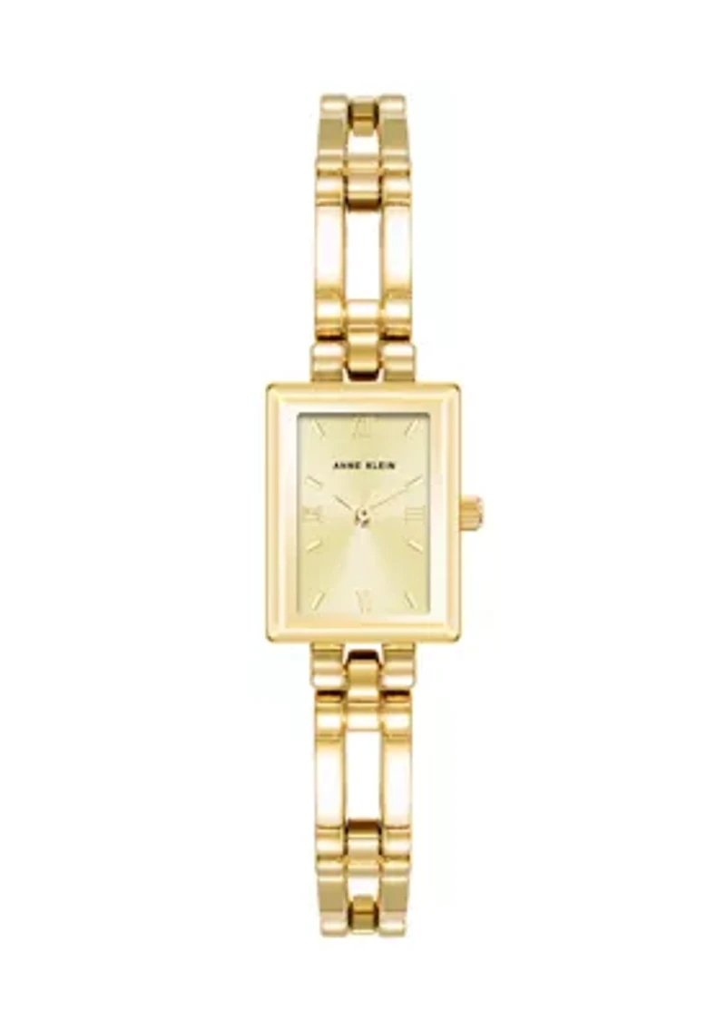 Women's Quartz Rectangular Alloy Metal Bangle Watch