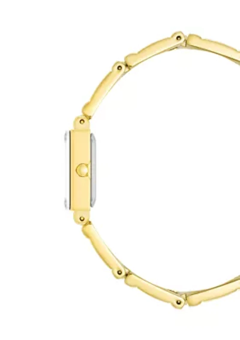 Women's Quartz Rectangular Alloy Metal Bangle Watch