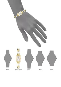 Women's Quartz Rectangular Alloy Metal Bangle Watch