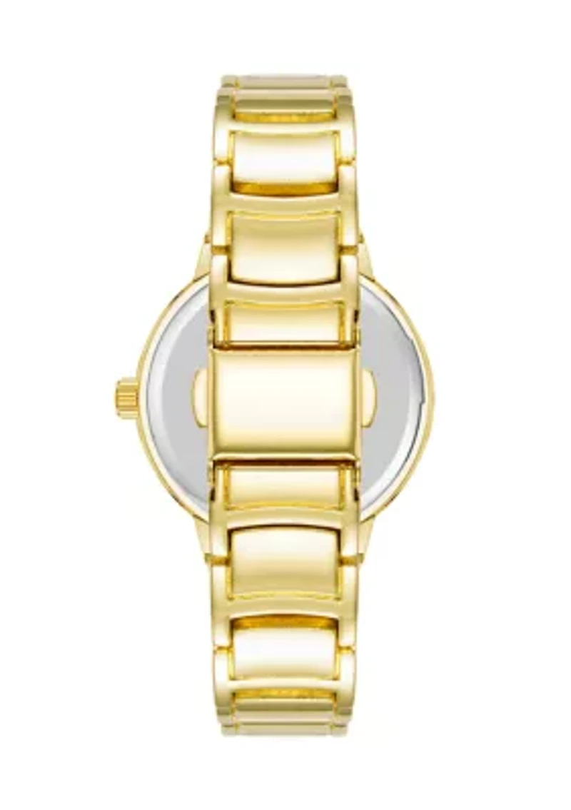 Women's Quartz Round Diamond Accented Bracelet Watch