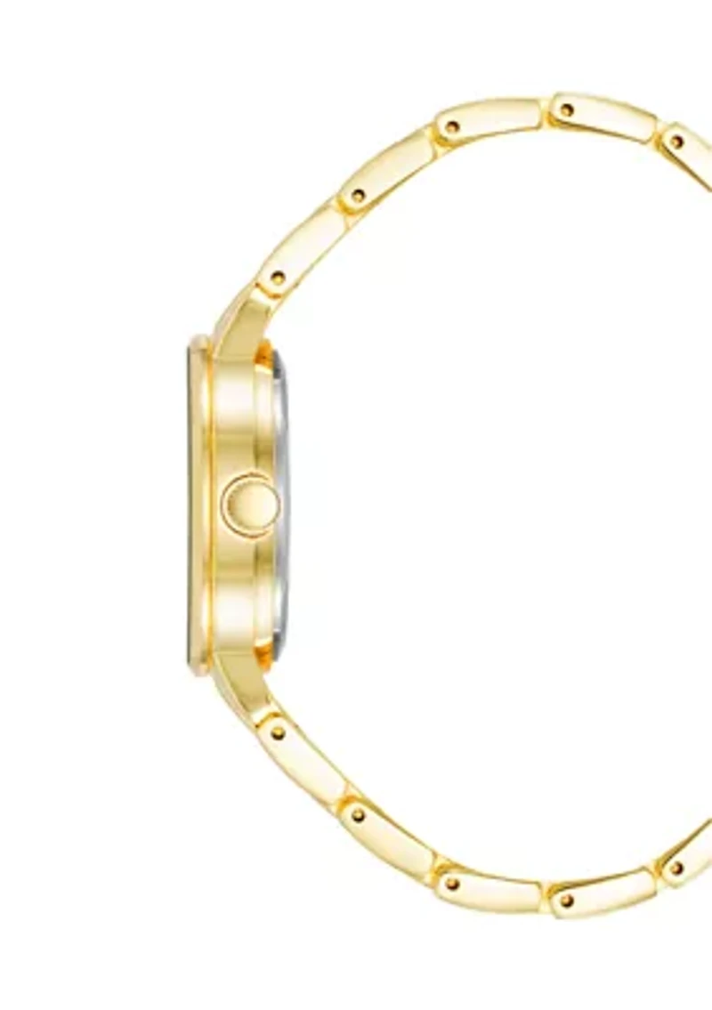 Women's Quartz Round Diamond Accented Bracelet Watch