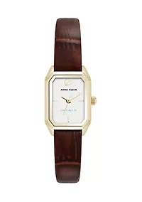 Quartz Rectangular Faux Leather Watch