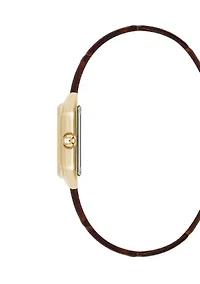 Quartz Rectangular Faux Leather Watch