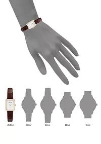 Quartz Rectangular Faux Leather Watch