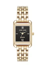 Quartz Rectangular Crystal Accent Watch