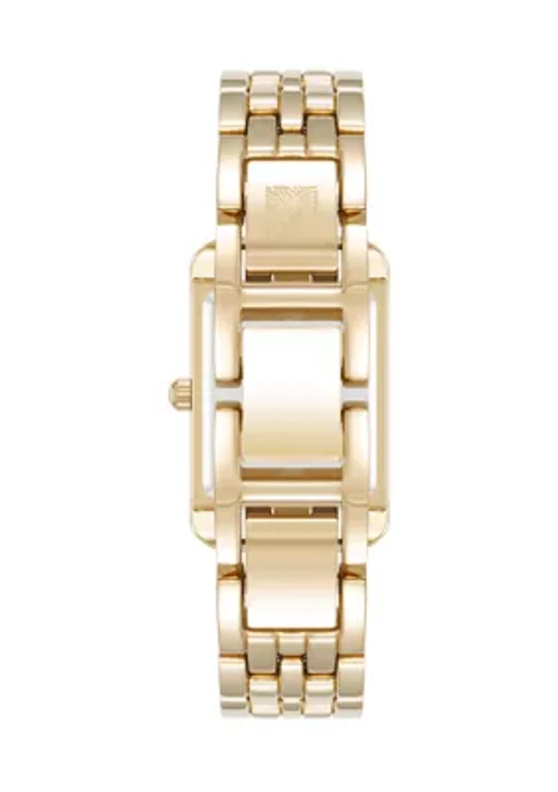 Quartz Rectangular Crystal Accent Watch