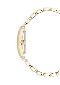 Quartz Rectangular Crystal Accent Watch