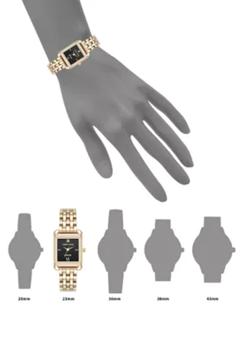 Quartz Rectangular Crystal Accent Watch