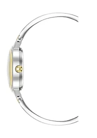 Women's Two-Tone Alloy Open Bangle Watch