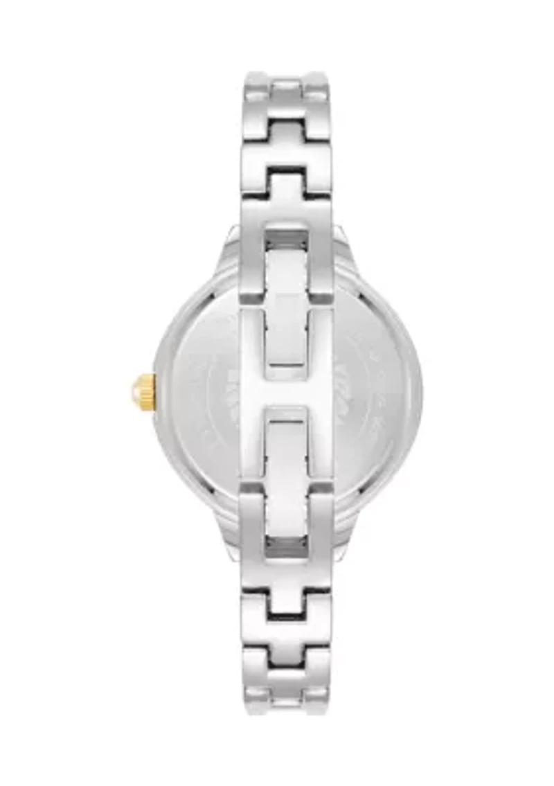 Women's Two-Tone Alloy Open Bangle Watch