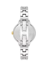 Women's Two-Tone Alloy Open Bangle Watch