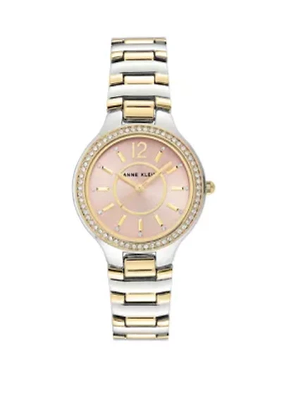 Two Tone Glitz Pink Dial Bracelet