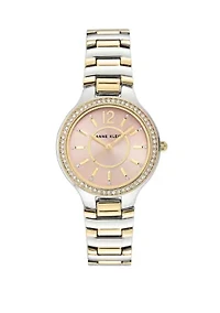 Two Tone Glitz Pink Dial Bracelet