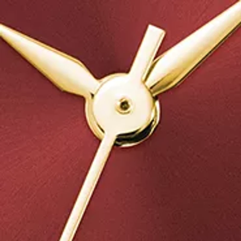 Quartz Red Roman Numeral Dial Gold-Tone Alloy Watch