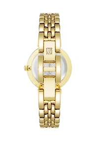 Quartz Red Roman Numeral Dial Gold-Tone Alloy Watch
