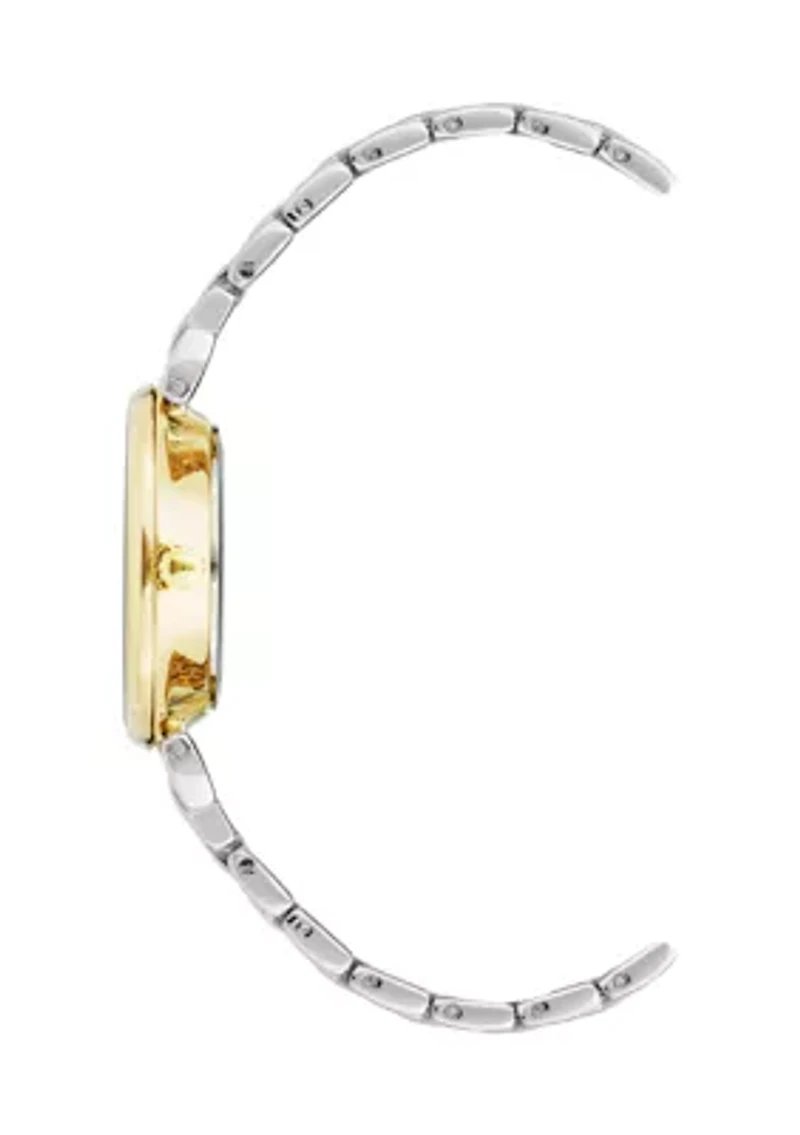 Women's Two Tone Alloy Link Bracelet Watch