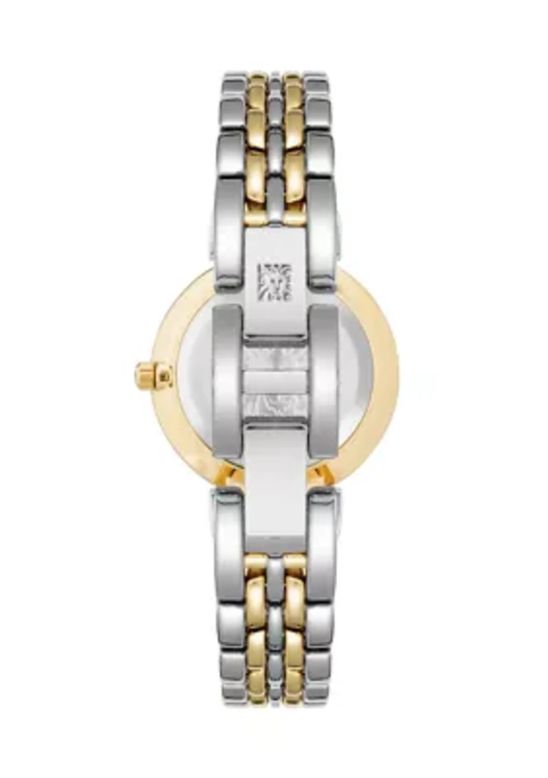 Women's Two Tone Alloy Link Bracelet Watch