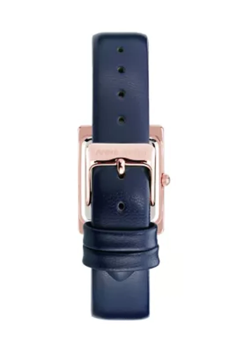 Rectangular Rose Gold Dial Watch 