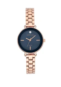 Rose Gold Tone Blue Dial Watch