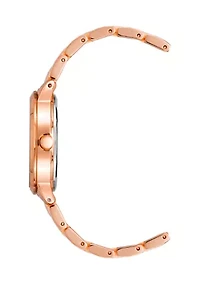 Rose Gold Tone Metal with Blush Enamel Bracelet Watch