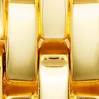 Quartz Rectangular Gold Tone Alloy Pink Dial Watch