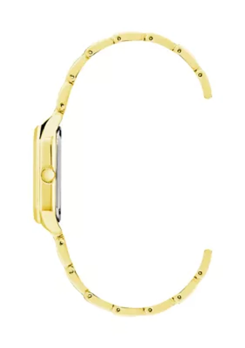 Women's Gold-Tone Link Bracelet with Pink Mother of Pearl Dial Watch, 24mm