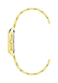 Women's Gold-Tone Link Bracelet with Pink Mother of Pearl Dial Watch, 24mm