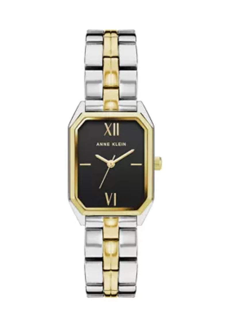 Women's Octagonal Two Tone Alloy Link Bracelet Watch
