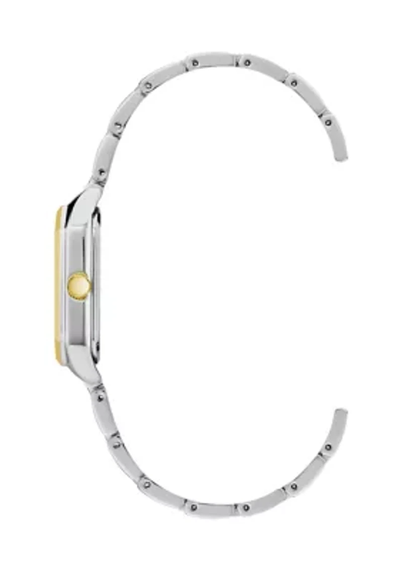 Women's Octagonal Two Tone Alloy Link Bracelet Watch