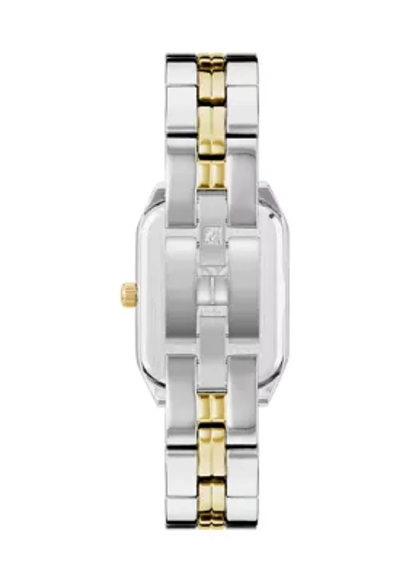 Women's Octagonal Two Tone Alloy Link Bracelet Watch