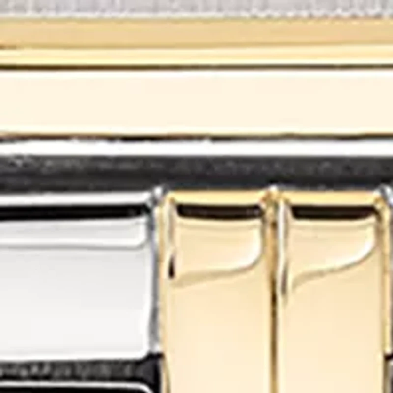 Two Tone Bracelet Rectangular Case Watch 
