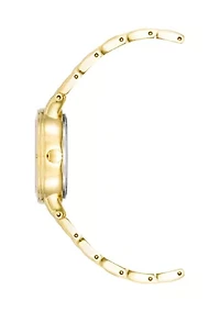 Women's 30 Millimeter  Roman Numeral Gold-tone Alloy Bracelet Watch 