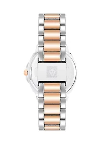 Women's 36 Millimeter Silver-Tone and Rose Gold-Tone Alloy Bracelet Watch