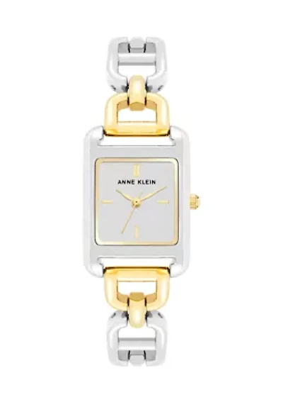 Women's Two Tone Metal Open Link Bracelet Watch