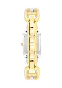 Women's Two Tone Metal Open Link Bracelet Watch