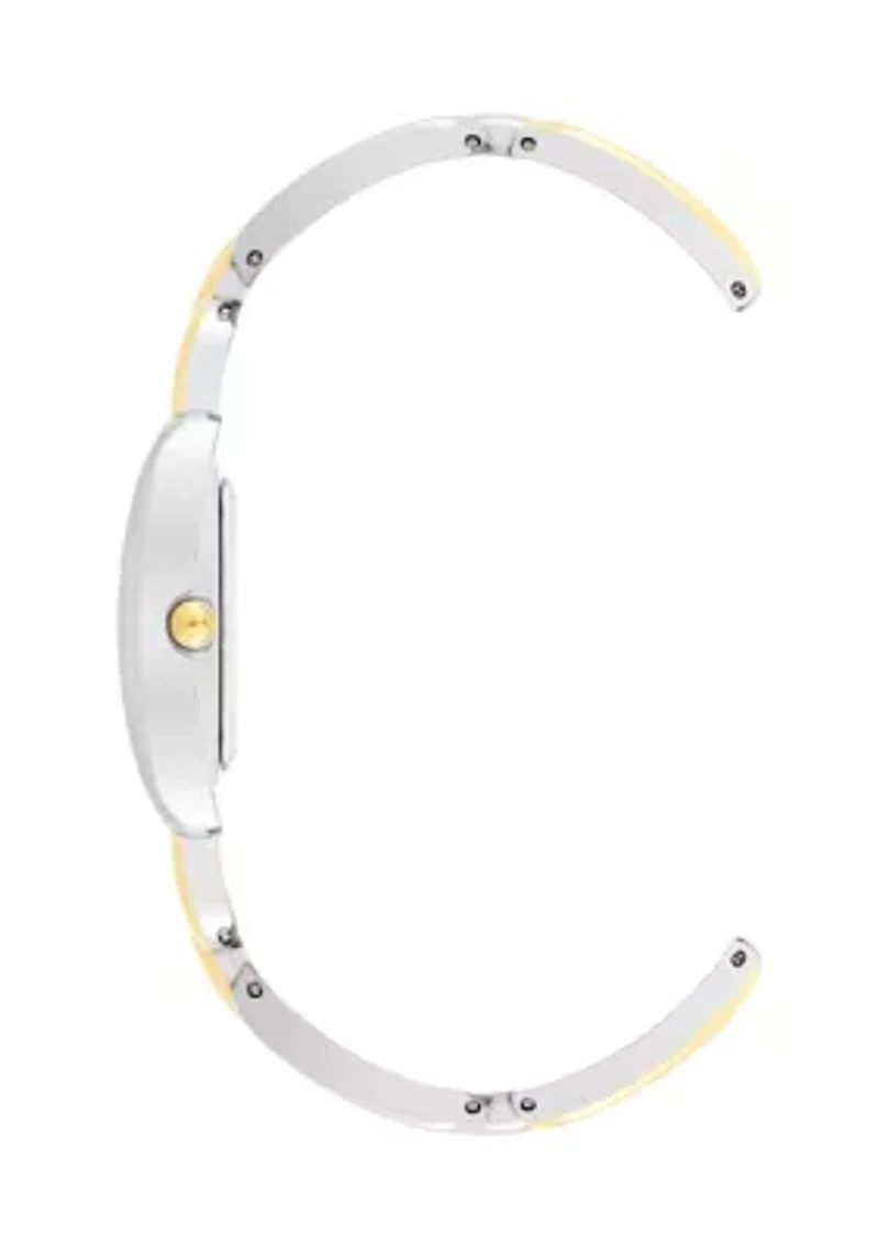 Women's Two Tone Metal Open Link Bracelet Watch