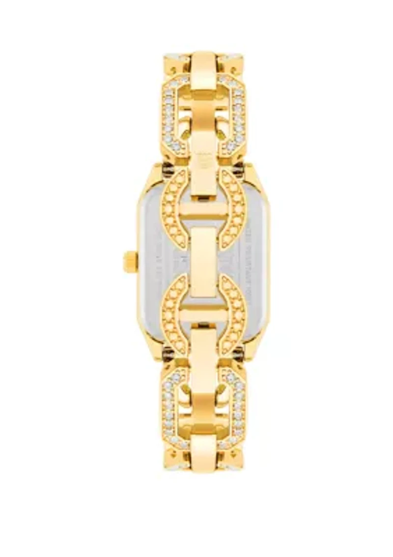 Women's Gold-Tone Metal Link Bracelet Watch, 24 Millimeter 
